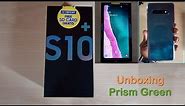 Galaxy S10 Plus Prism Green Unboxing and First Impressions (SM-G975F/DS Dual Sim)