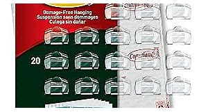 Command Outdoor Light Clips, Damage Free Hanging Outdoor Light Clips with Adhesive Strips, No Tools Wall Clips for Hanging Outdoor Lights and Cables, 20 Clear Clips and 24 Command Strips