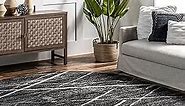 nuLOOM Thigpen Contemporary Area Rug - Oval 8x10 Area Rug Modern/Contemporary Charcoal/Grey Rugs for Living Room Bedroom Dining Room Kitchen