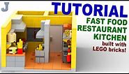 How To Build A LEGO Fast Food Restaurant Kitchen DIY Tutorial