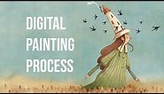 Digital Watercolor - Painting Process - Watercolor Brushes