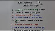 Civil Engineering Basic Knowledge part -1