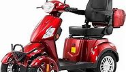 4 Wheel Powered Mobility Scooter for Adults & Seniors ,Electric Scooter Adults with Adjustable seat and Rear Basket.Heavy Duty Mobile Scooter…