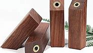OHIYO Wooden Coat Hooks - Set of 4, 3'' Wall Mounted Natural Wood Hooks for Hanging, Heavy Duty Walnut Hooks, Decorative Coat Rack, Hat and Entryway Hooks (Walnut)