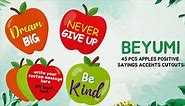 BeYumi 45 Pcs Apples Positive Sayings Accents Cutouts