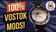 Complete Vostok 'Dress Diver' Mods! Hands, Dial, Crown, Bezel, Ceramic Insert & Strap!