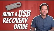 How to make a Windows 10 USB recovery drive