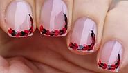 Red & Black FRENCH MANICURE | Easy Drag Marble Heart NAIL ART | Nails 2024