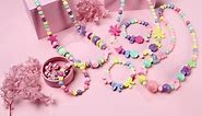 PinkSheep Kids Classic Jewelry, 6 Sets of Beaded Necklaces and Bracelets for Girls, Favors Bags for Toddlers (Classic)