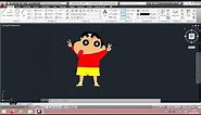 DRAWING SINCHAN IN AUTOCAD || AUTOCAD IMAGE TRACING