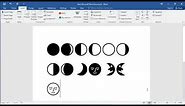 How to type moon symbols in Word