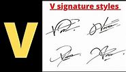 V signature style | Letter V signature | V signature