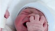 My funny newborn baby scratches his own face with his nails 😱😅🍼