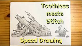 Toothless Meets Stitch (Speed Drawing) | Hull Lot Of Drawings