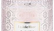 LA JOLIE MUSE Rose Noir & Oud Scented Candle, Rose Candle for Home, Candle Gift for Women, Wood Wicked Glass Jar Candles for Home Scented, Large Candle, Long Burning Time, 19.4 Oz