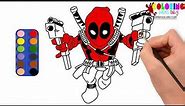 How to draw and paint Deadpool coloring pages for kids