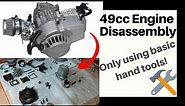How to disassemble a 49cc 2 Stroke Engine! ~ REALLY EASY! Only using Basic Hand tools!