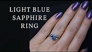 Light Blue Sapphire Asymmetric Cluster Ring | Unique Gemstone Ring