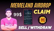 Memeland Airdrop Claim || Meme Coin Airdrop Withdrawal & Selling Full Guide