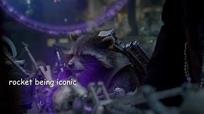 rocket raccoon being iconic for six minutes and twelve seconds straight