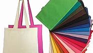 Set of 24 Blank Cotton Tote Bags Reusable 100% Cotton Reusable Tote Bags (2 dozen)