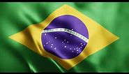 Brazil flag - Brazilian Flag - Waving flag of Brazil - National Flag of Brazil - Motion Made