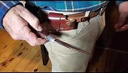 Easy Quick Draw Release Leather Knife Sheath For Case XX Folding Hunters or Buck 110 type knives