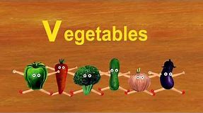 Learn the ABCs in Lower-Case: "v" is for vegetables and violin