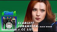 SIMS 4 | CAS | Scarlett Johansson as Blanck Widow 🕷 - Speed CC build + CC LIST