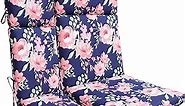 BOSSIMA Indoor Outdoor High Back Chair Cushions Replacement Patio Chair Seat Cushions Set of 2 Pink Flower