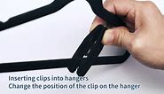 Velvet Hangers Clips, 24 Pack Pants Velvet Clips, Clothes Hanger Clip, Strong Finger Flocked Clips Perfect for Use with Slim-line Clothes Velvet Hangers (Ivory)