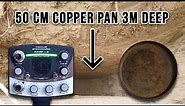 Nexus Standard MP V3 metal detector + dual 31 inch search coil VCO detects copper pan 3 meters deep.