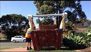 Matt's Skip Bins - Driver Mick collecting a 3 cubic metre General Waste Bin