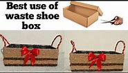 DIY Shoe Box Organizer ldea you needto try || Best out of waste craft ideas using Shoe Box