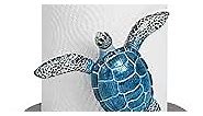 Turtle Paper Towel Holder - Unique Paper Towel Holder Stand Cute Sea Turtle Ocean Decor Gift Beach House Decor Wooden Counter Kitchen Towel Holder, Coastal Decor for Home, Sea Turtle Gifts for Women