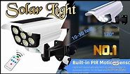 77 LED Solar Security PIR Motion Sensor Light with Remote Control, Dummy Surveillance CCTV Light ||