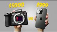 iPhone 15 Pro vs $5000 professional Camera! Apple ProRes LOG vs Canon LOG | VERSUS