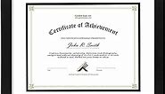 Golden State Art, 11x14 Diploma Frame for 8.5x11 Document & Certificates with Mat, Or 11x14 Without Mat, Real Glass, Double Mat (Black with White/Black, 1 Pack, Solid Wood)