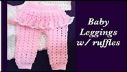LEFT Handed Crochet Newborn baby girl pants | leggings trousers w/ ruffles 0-6M Crochet for Baby 185