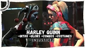 Injustice 2: Harley Quinn - All Costumes, intro, Blows, Combos