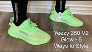 Yeezy Boost 350 V2 Glow On Feet + Sizing (5 ways to style and glow in the dark test)