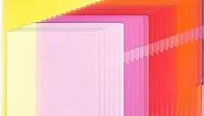 EOOUT 45pcs Clear Document Folders Plastic Project Pockets, 12.2" x 8.7", 8 Colors Plastic Sleeves for Letter Size and A4, for School and Office Supplies