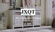 JXQTLINGMU TV Stand for 65 inch TV, Farmhouse Entertainment Center with 9 Storage Cabinets and Barn Doors, Media TV Console Table for Living Room Bedroom, with Adjustable Shelf (Black)