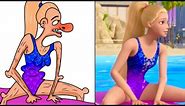 barbie a touch of magic drawing memes | Barbie cartoon funny face