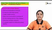 Classification of Memory | Classification and Types of Memory | Digital Electronics in EXTC