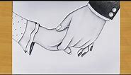 Easy way to draw couple holding hands step by step easy ||Gali Gali Art ||