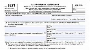 IRS Form 8821 Walkthrough (Tax Information Authorization)