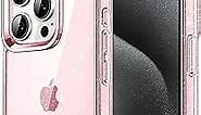 JETech Glitter Case for iPhone 15 Pro Max 6.7-Inch, Bling Sparkle Shockproof Phone Bumper Cover, Cute Sparkly for Women and Girls (Pink)