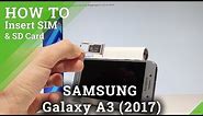 How to Insert SIM and SD in SAMSUNG Galaxy A3 (2017) - Set Up SIM & SD |HardReset.Info