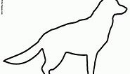 A German shepherd, the silhouette coloring page printable game